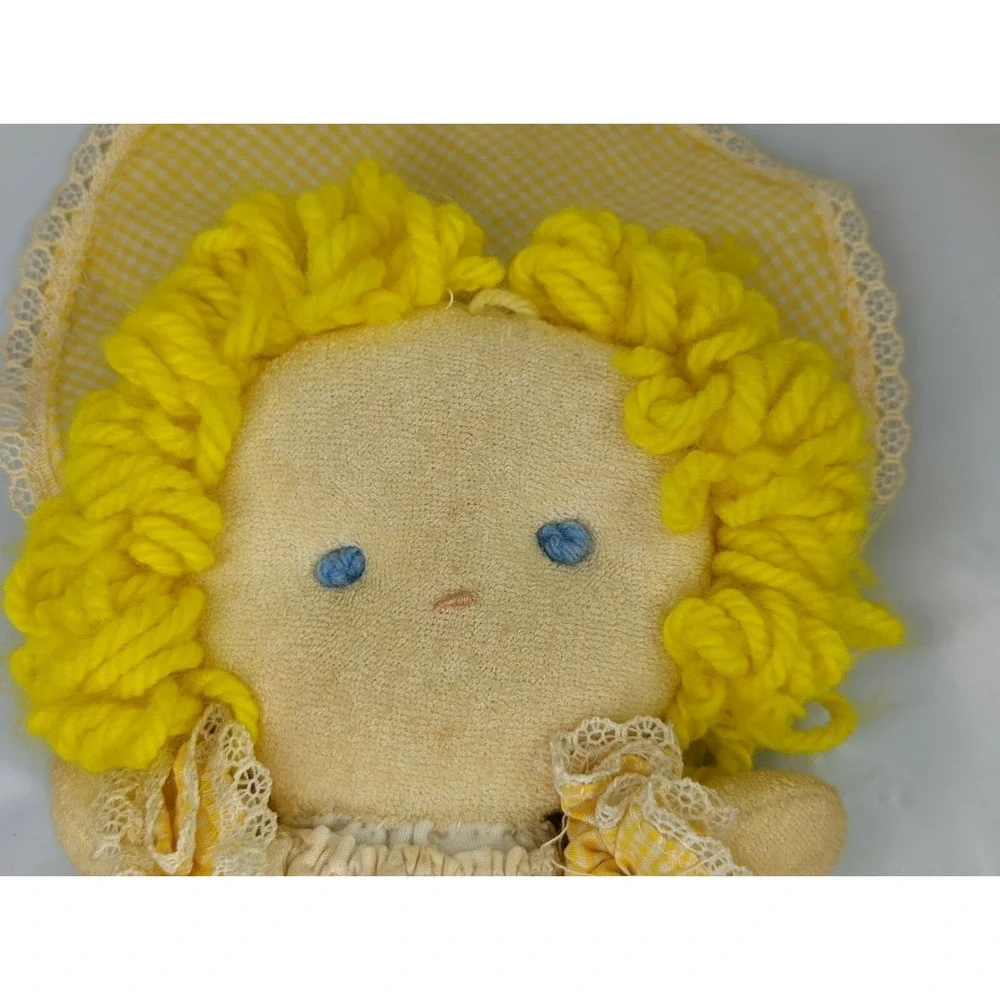 Sugar Dumplins Creation‎ Cloth Doll 9 Inch Yellow Gingham Terry